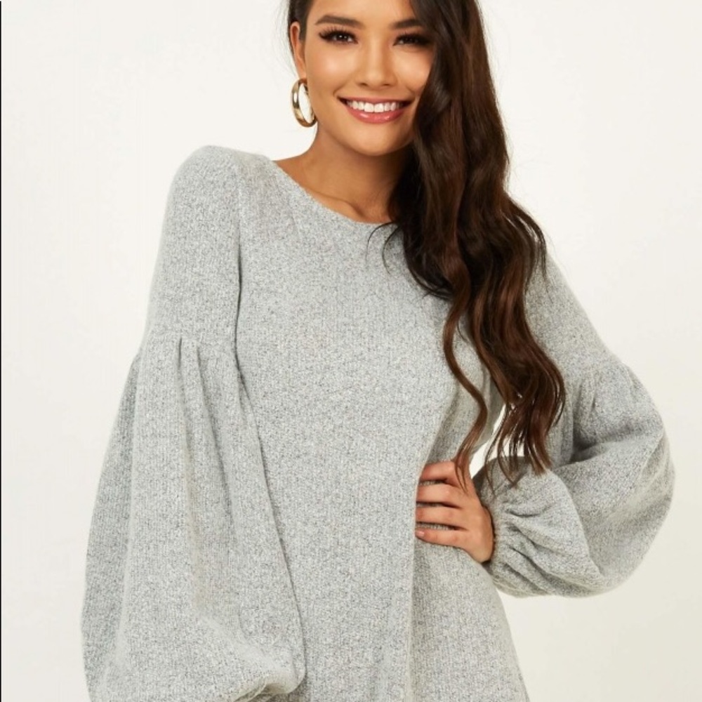 SHOWPO HIGH RESOLUTION KNIT DRESS IN GREY